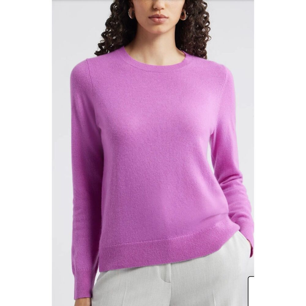 Oats Brand Purple 100% Cashmere Crewneck Sweater Size XS